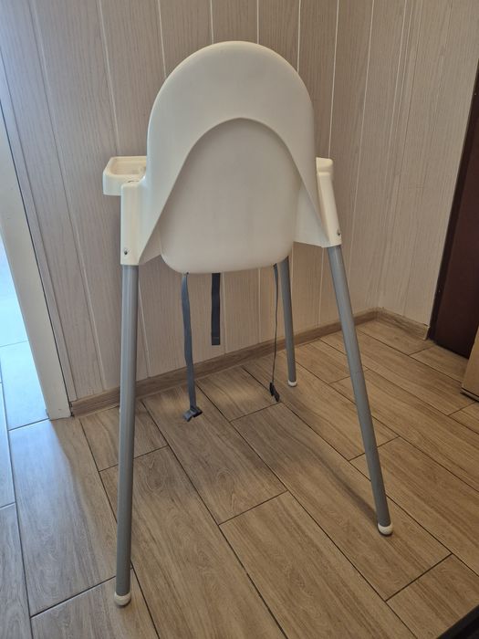 Krzesełko do karmienia dziecięce dla dziecka Ikea Antilop białe z pasami