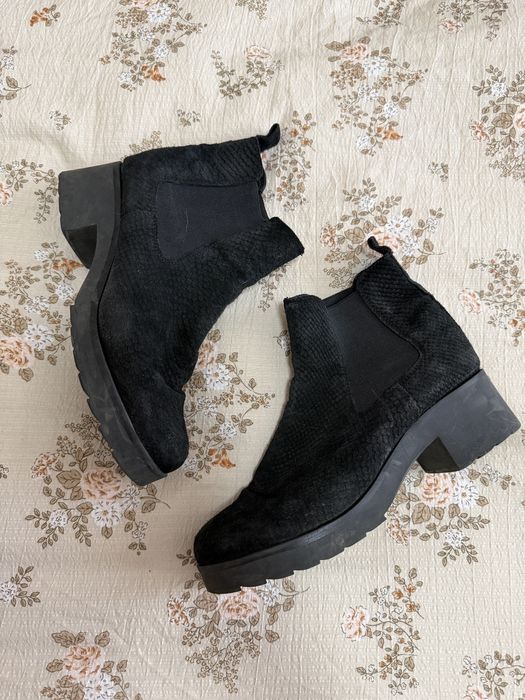 Czarne damskie buty botki zamszowe skórzane wygodne ZIGN 42