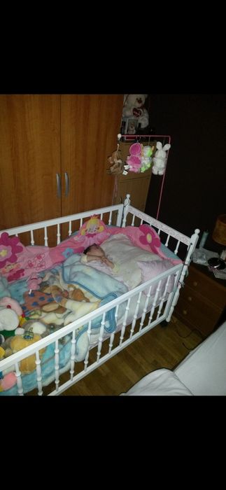 Berço vintage branco c/ colchão