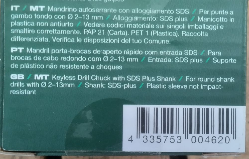 Martelo perfurador a bateria 20V Parkside