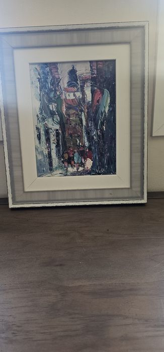 Quadro pintura emoldurada