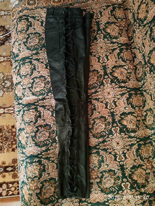 Жіночі кожані штани Genuine Leather, байкерські штани, мото штани