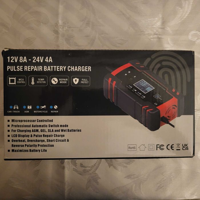 Inteligentna ładowarka do akumulatorów 12V/24V 8A z funkcją naprawy UK