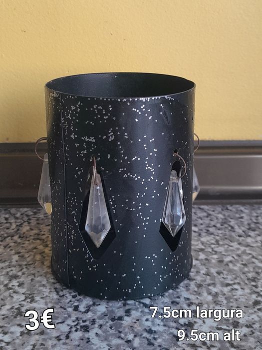 Porta velas preto