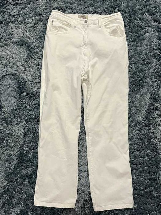Armani Jeans białe spodnie damskie z wysokim stanem W34