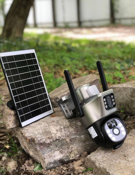 Потужна Автономна камера з зумом х10 v380pro поворотна відеонагляд 4G