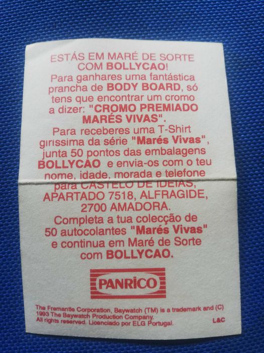 Cromos de BOLLYCAO (Maés Vivas) 1993