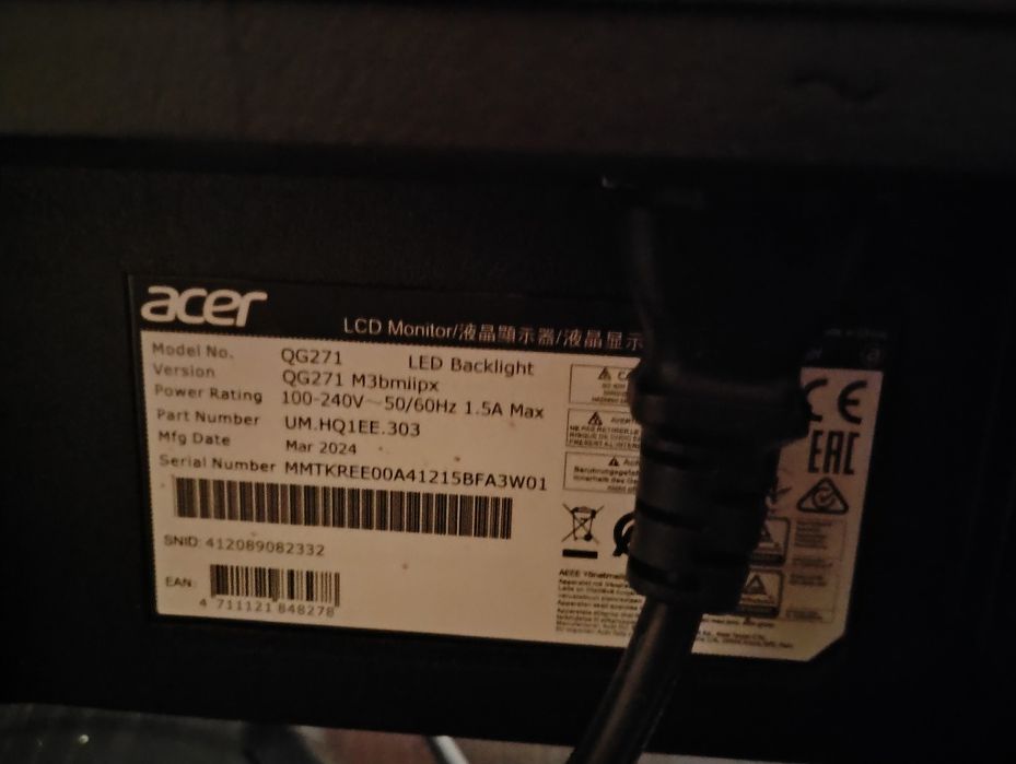 Monitor Acer nitro QG1 ipsfhd 180hz