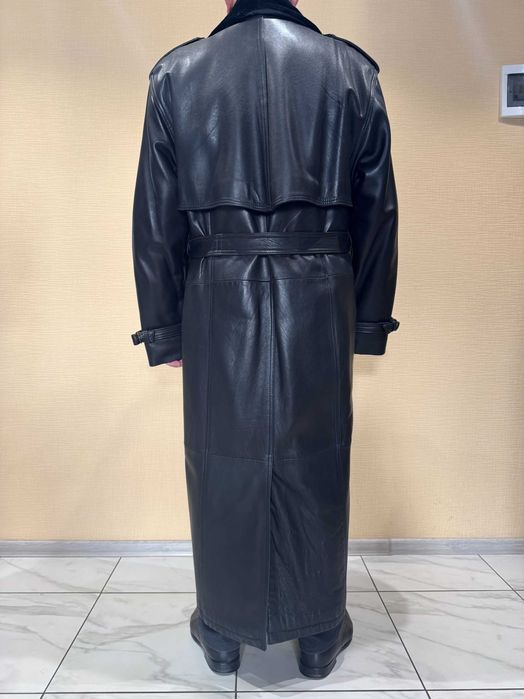 Пальто чоловіче шкіряне, шкірянка, зимово-осіннє пальто