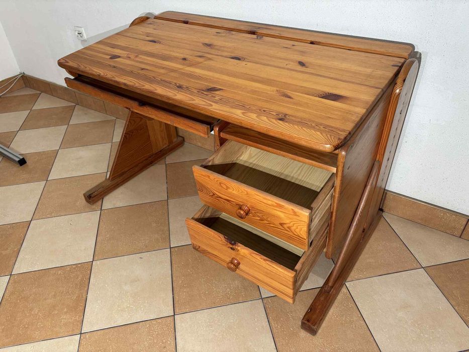 Używane biurko sosnowe z funkcją podnoszenia blatu REZERWACJA