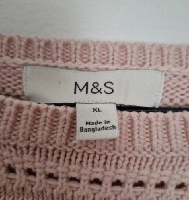 Mark&Spancer bawełniany sweter pudrowy róż