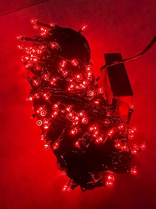Światełka Lampki Świąteczne Zewnętrze Wewnętrzne 300 led Czerwone