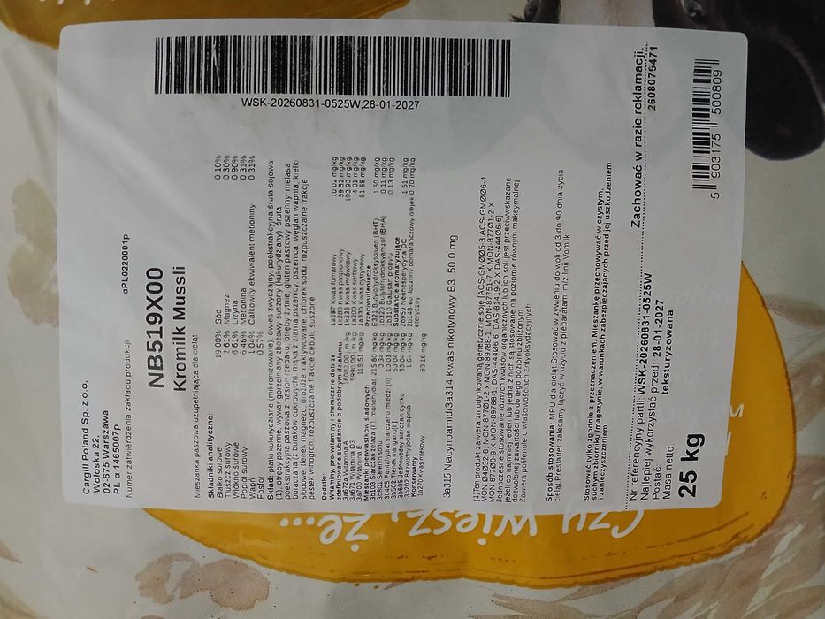 Kromilk Mussli, musli dla cieląt, jałówek, 25Kg, Nutrena