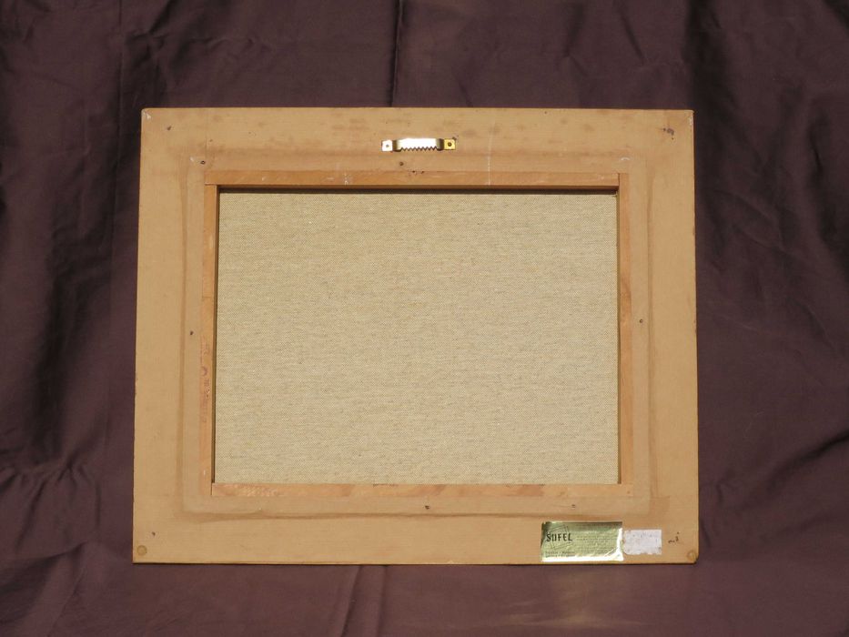 Pintura a óleo de Mértola paisagem muralha quadro tela arte emoldurada