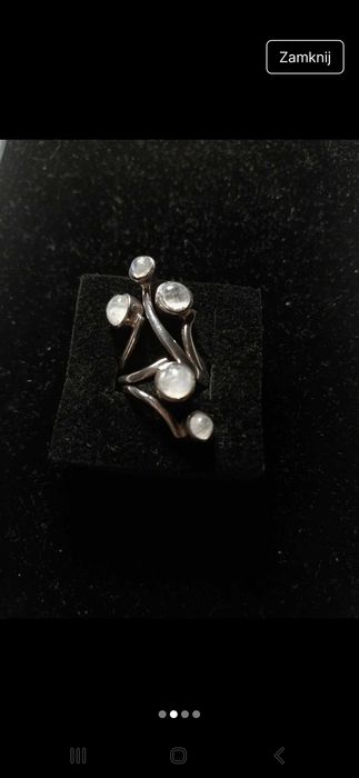 Pierścionek ze srebra  z kamieniem księżycowym  I tesori di caterry