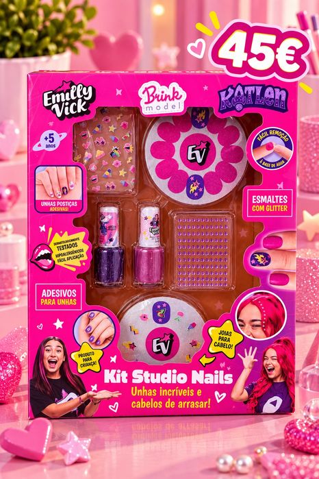 Kit Studio Nails Emily Vick & Katlen – Os Rosa, original Brasil
