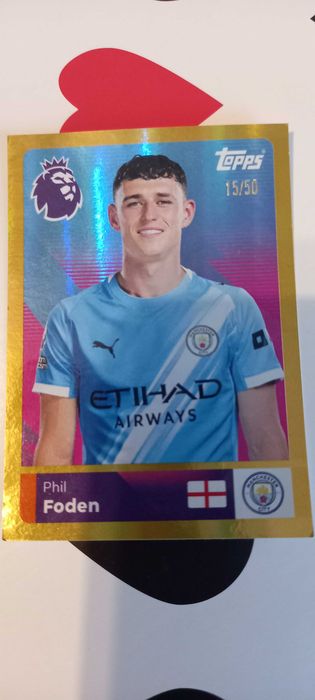 Naklejka numerowana Topps Premier League  karta pilkarska Phila Fodena