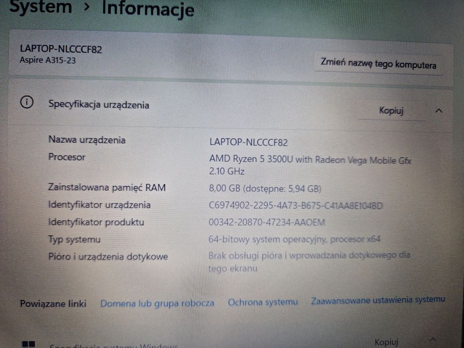 Laptop Acer Aspire 3