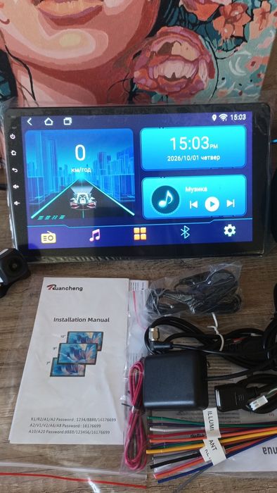 Андроїд магнітола 9дюйм 2din+камера, Android auto, Carplay 2/32  4/64 Gb