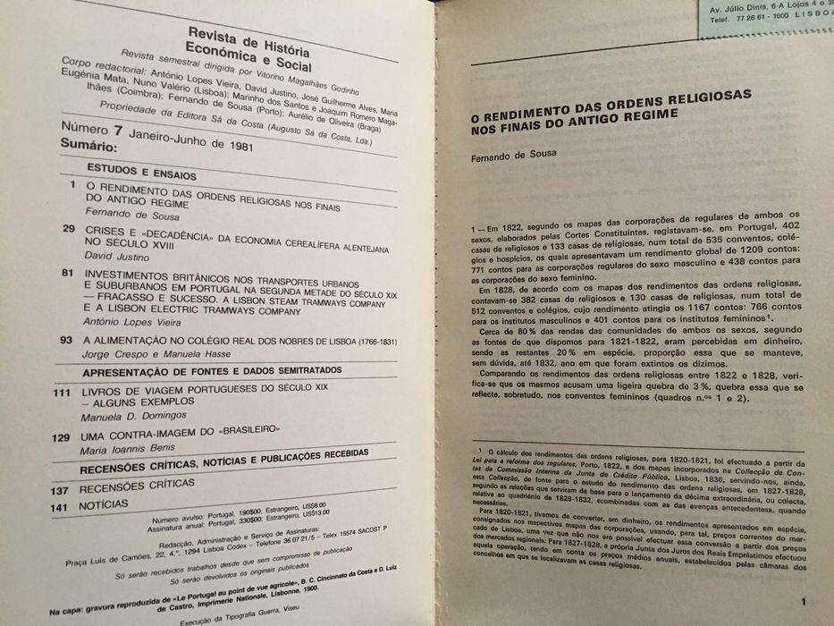 Revista de História Económica e Social