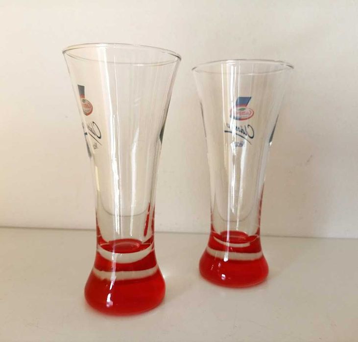 Par copos vintage vidro coleção Compal Clássico Néctar