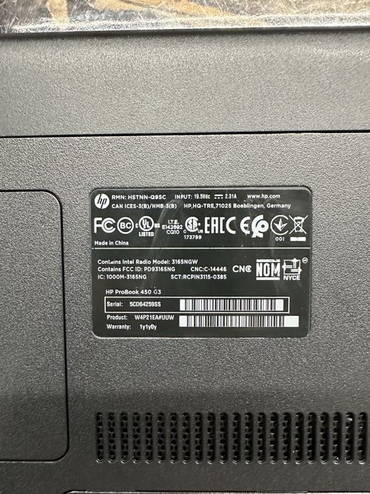 Продам ноутбук HP 450 G3