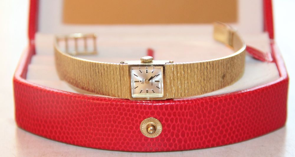 stowa zloty zegarek damski złoto 585 14k kruk bransoleta bransoletka