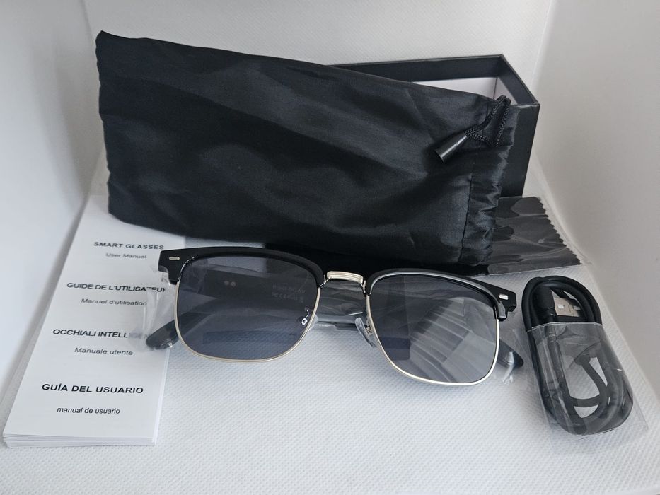 Inteligentne okulary Bluetooth E13 – głośniki, mikrofon, UV, nowe