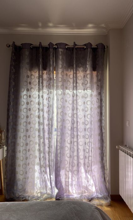Conjunto de 2 cortinados cinzentos
