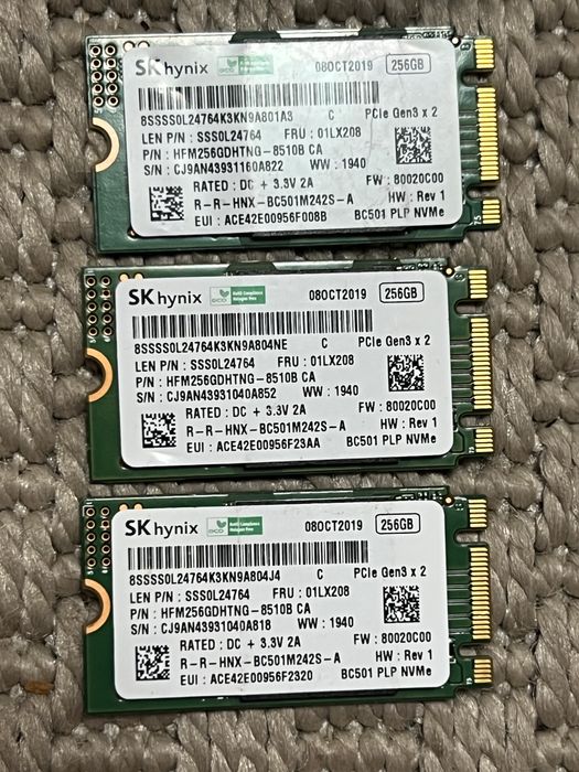 Ssd NVMe 256Gb формат 20/42