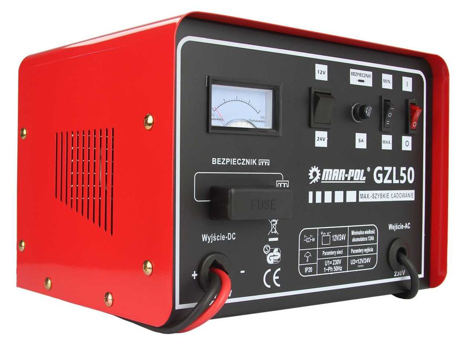 Prostownik Glz-50 samochodowy szybkie ładowanie rozruch 12 24V
