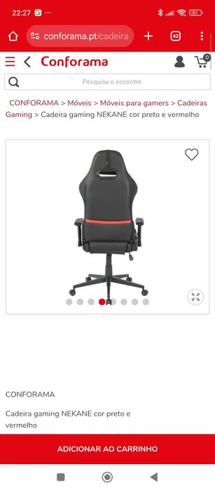 Cadeira  gaming nova