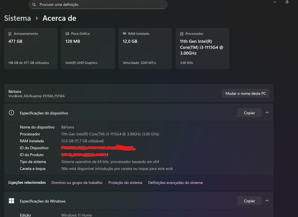Portátil ASUS VIVOBIOOK/ X515