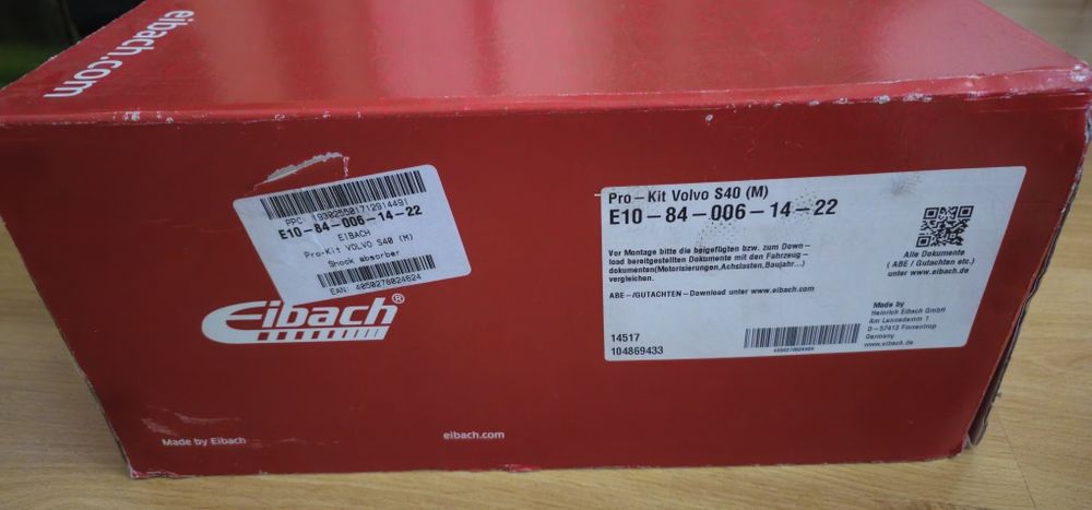 Molas de Rebaixamento Eibach Pro-Kit -25 mm para Volvo V40  |  Como Novas