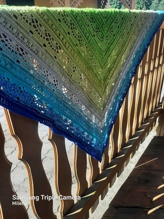 Chusta szydełkowa, szal, handmade - nowa