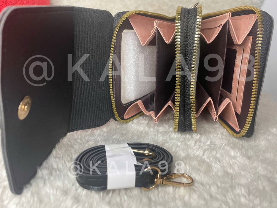 Mini czarna torebka portfel 2w1 + pasek z regulacją - NOWA - ENDAYCON