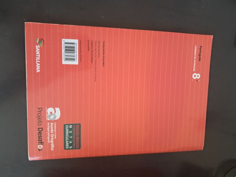 Livro de apoio a escrita / 8° ano/ Português/ Santillana