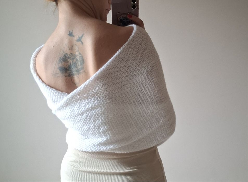 Biała etola ślubna dwustronna