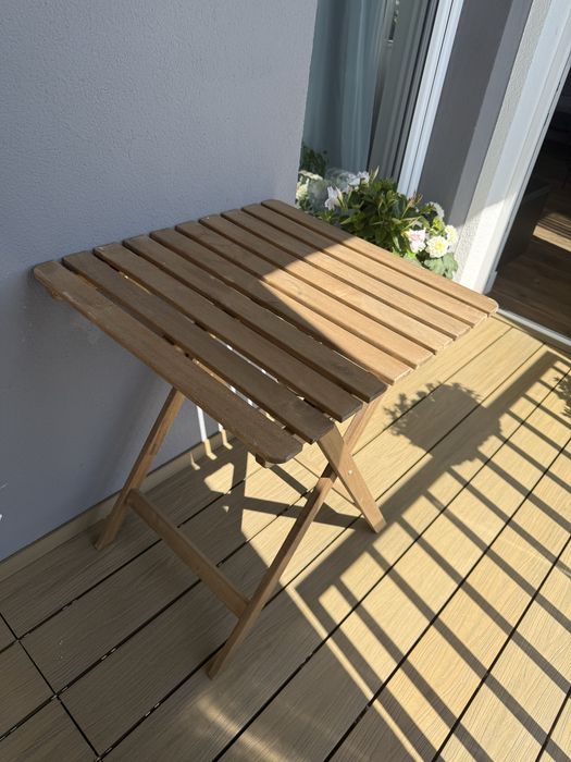 Stół stolik ogrodowy składany bejca jasnobrązowa