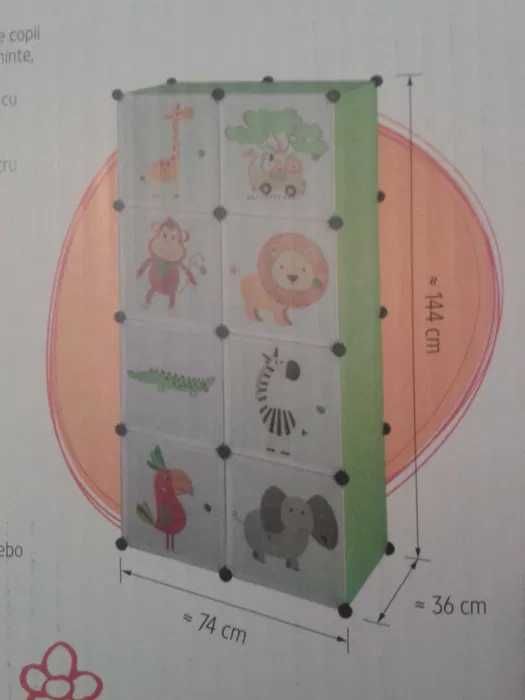 REGAŁ organizer dla dzieci składany z tworzywa 8 przegródek DUŻY 144cm