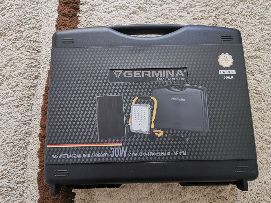 Akumulatorowy, solarny naświetlacz Germina Herkules  30W 5000K GW-0075
