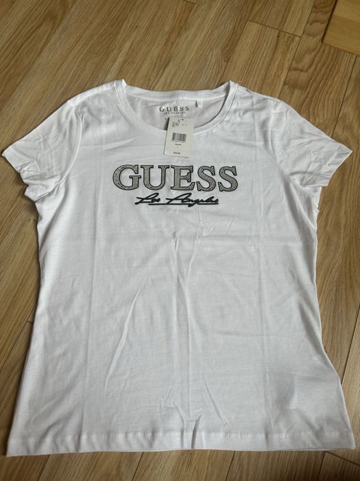 Nowa damska koszulka T-shirt biała Guess L 40 oryginalna USA