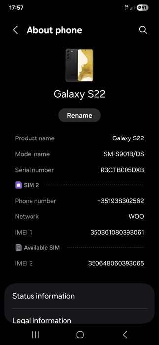 Samsung s22 igual a novo