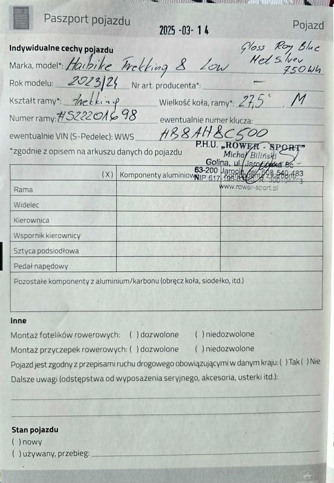 Rower HAIBIKE TREKKING 8.  750Wh Damski  Gloss Roy Blue Silver, rama M