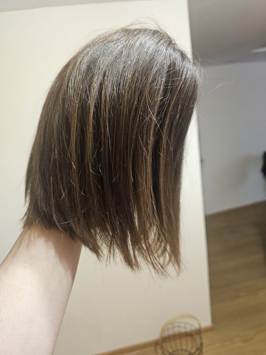 Peruka naturalna brąz