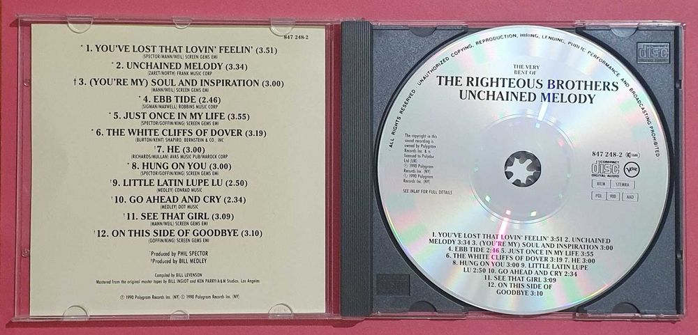 CD - The Very Best of The Righteous Brothers Unchained Melody