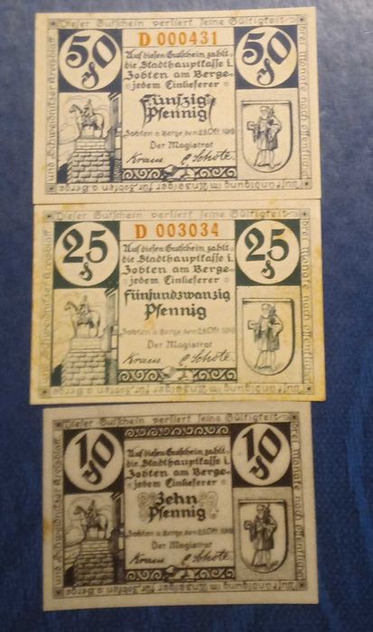 Banknoty zastępcze Notgeld Sobótka Zobten Am Berge 1919
