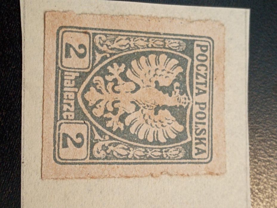 2 selos antigos Polonia Poczta Polska  1919 - Sem carimbo