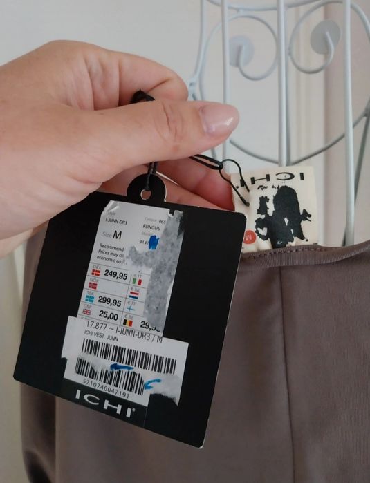 Vestido | cor taupe | manga 3/4 | Ichi | Tamanho M | novo com etiqueta