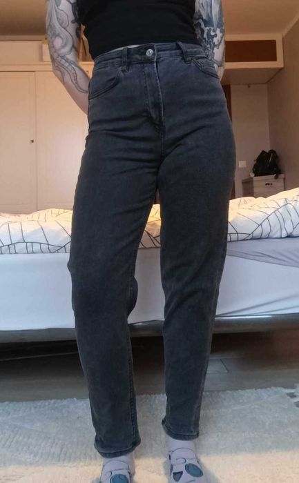 Szare mom jeans H&M